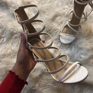 White gladiator heels, (READ BELOW)